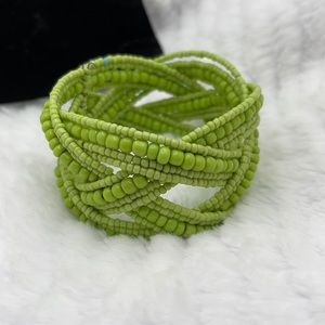 Green Braided Bead Bracelet